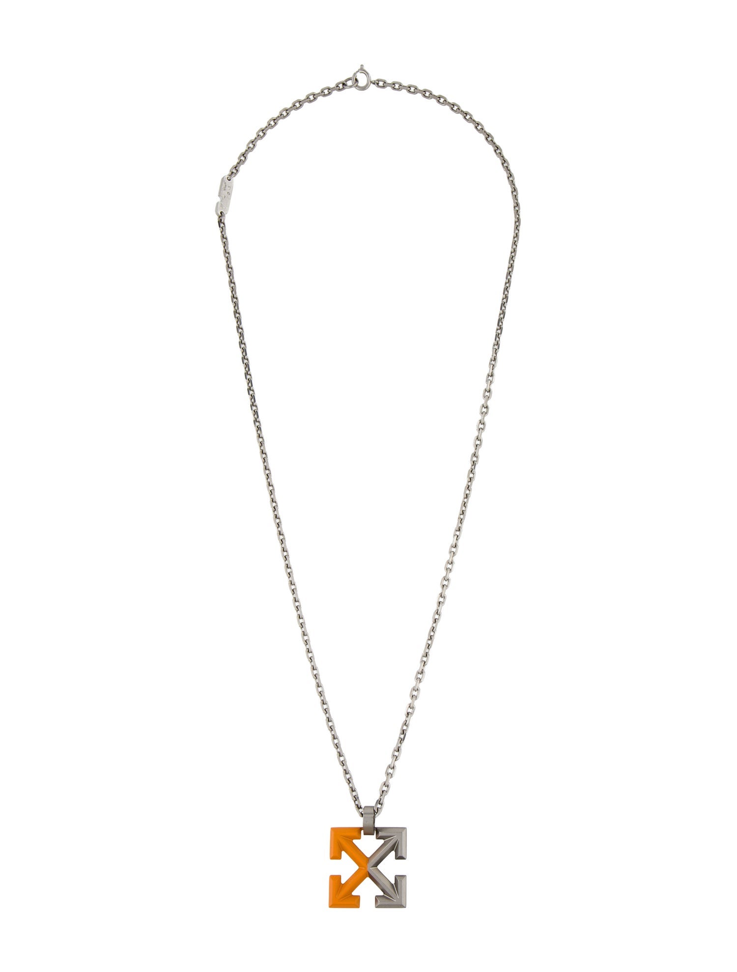 Off-White Enamel Arrow Pendant Necklace