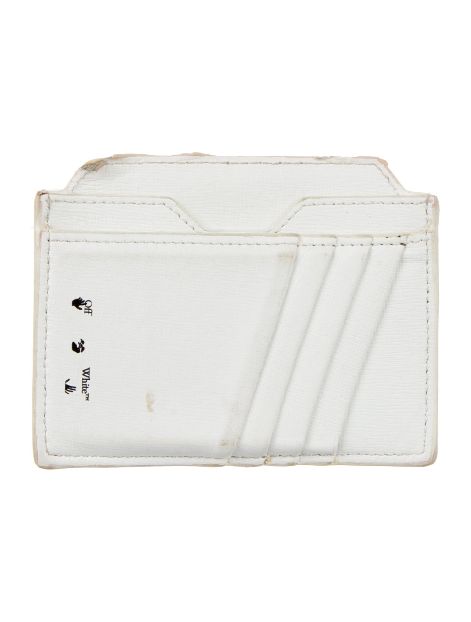 Off-White Diagonal Stripe Binder Clip Leather Wallet