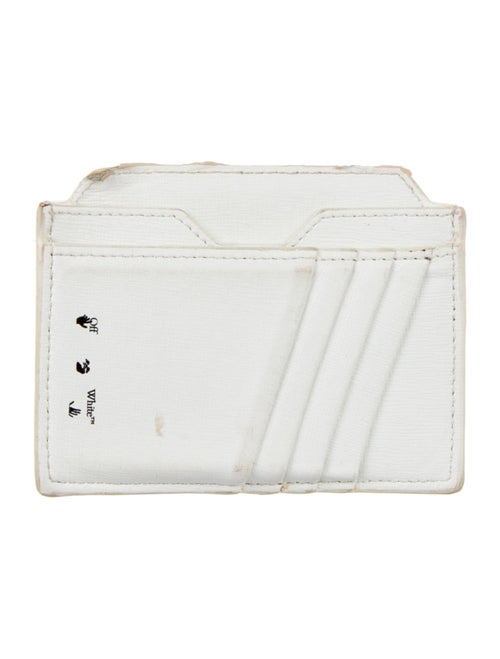 Off-White Diagonal Stripe Binder Clip Leather Wallet