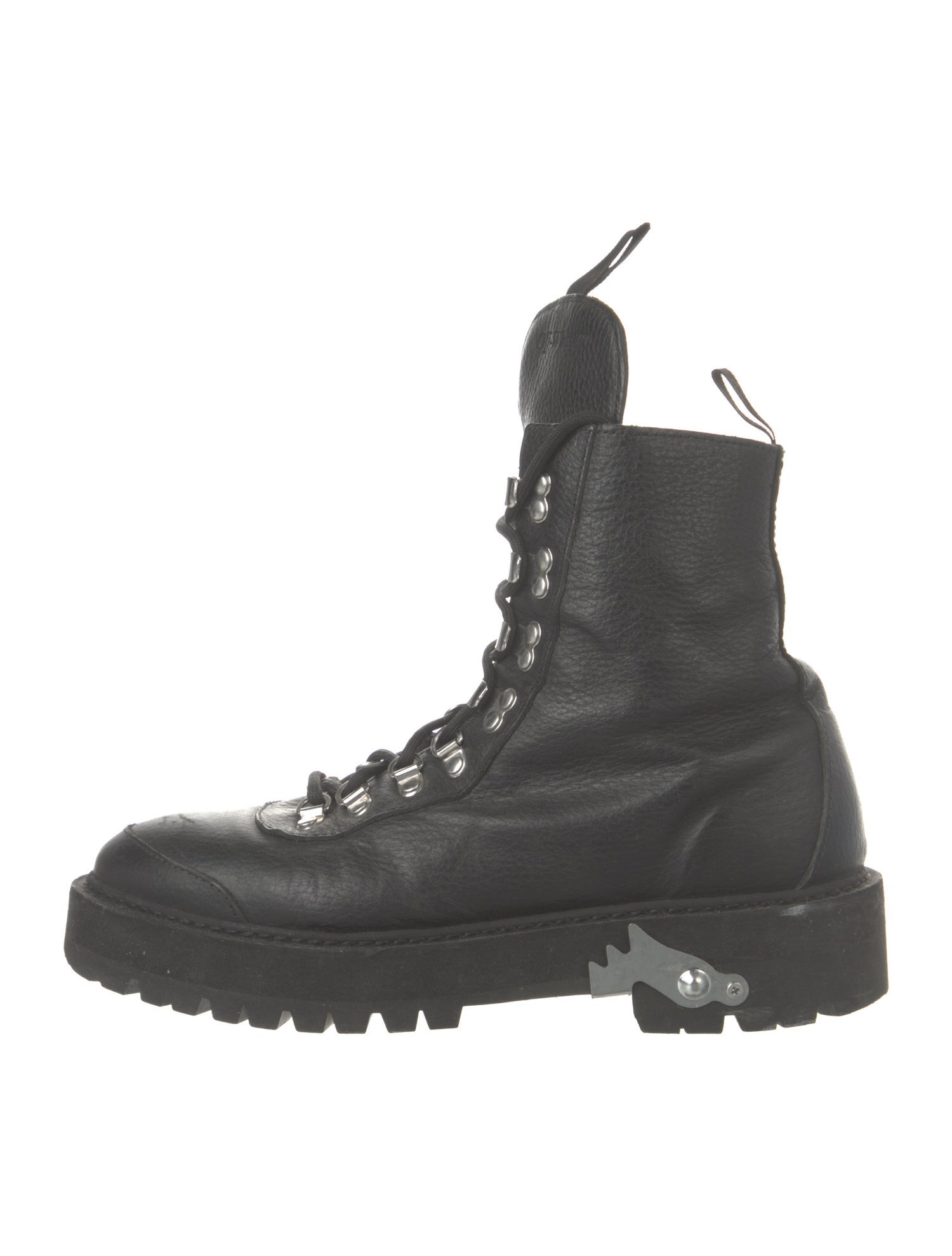 Off-White Leather Combat Boots