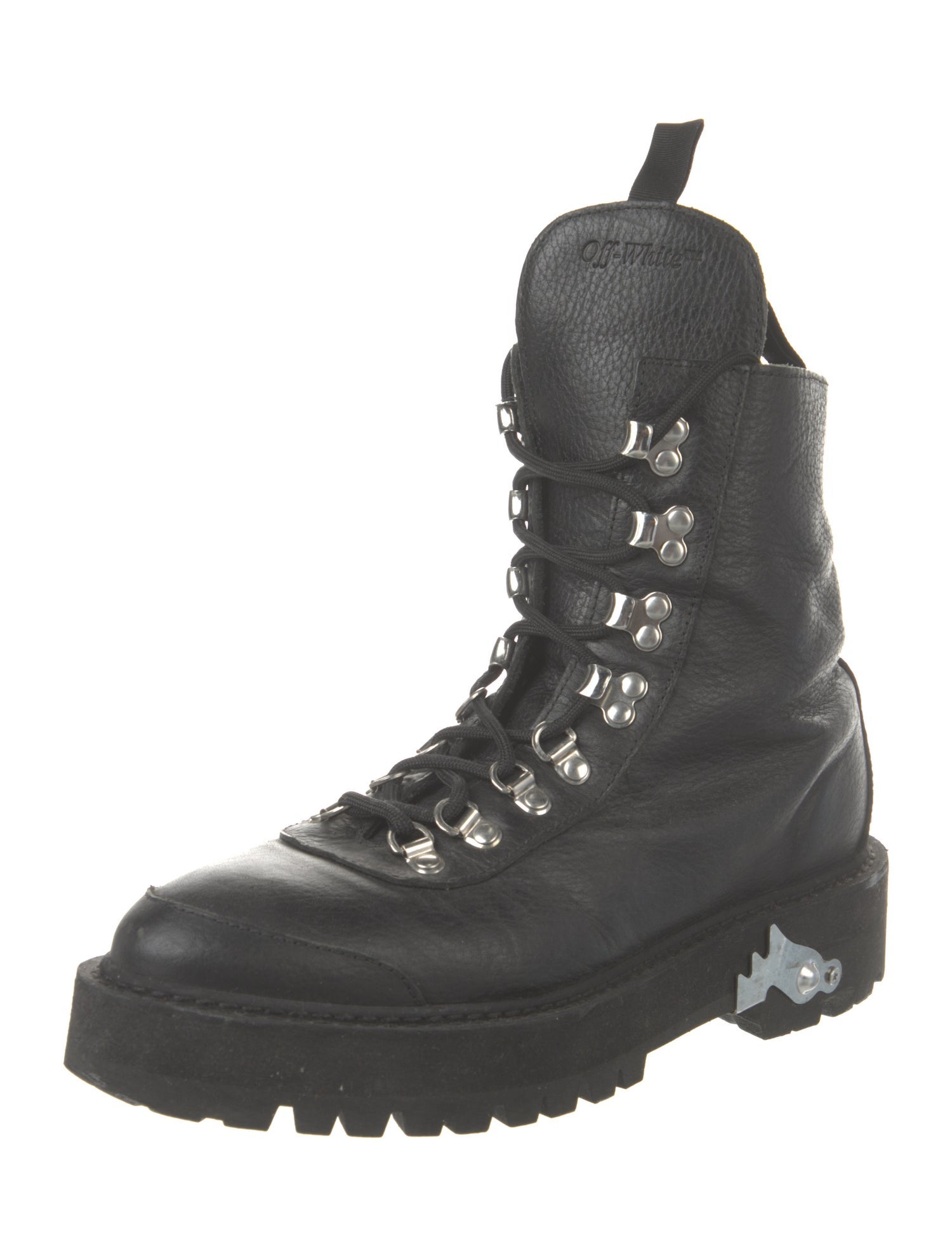Off-White Leather Combat Boots