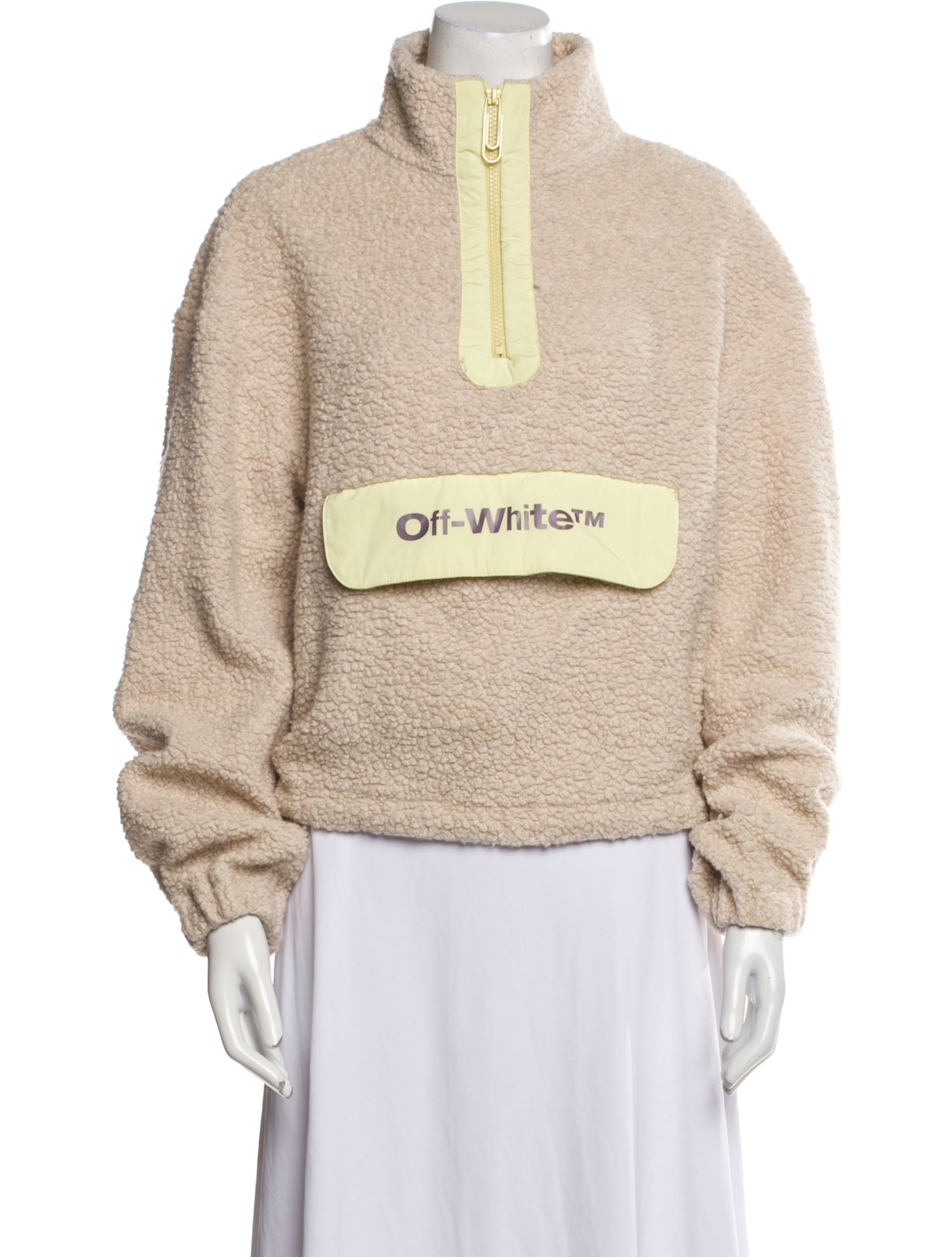 Off-White 2022 Logo Faux Fur Jacket