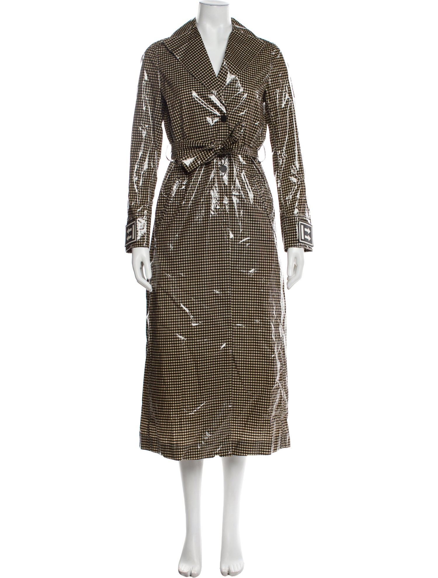 Off-White 2019 Houndstooth Print Trench Coat