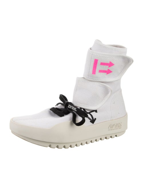 Off-White CST-001 Moto Wrap Canvas Lace-Up Boots