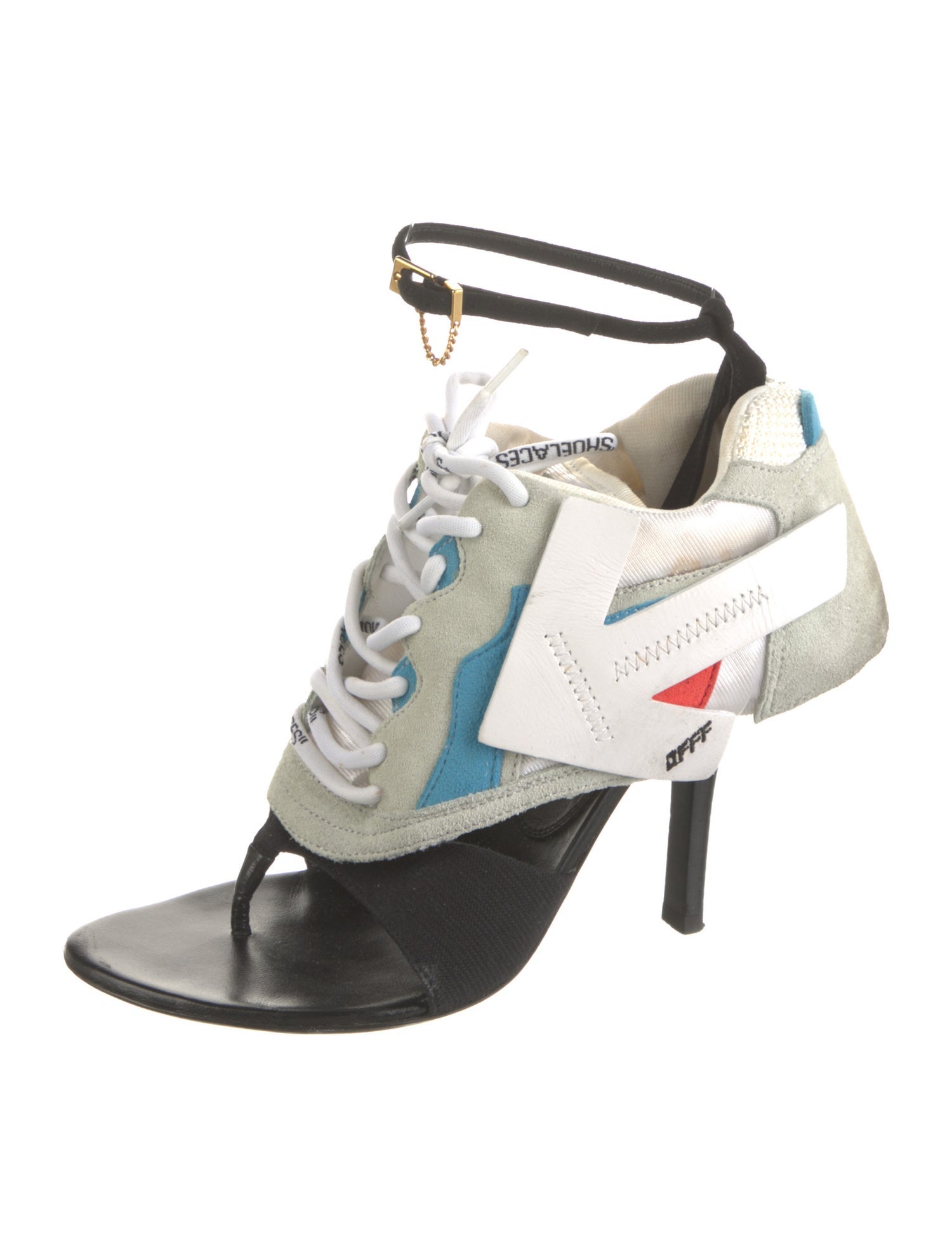 Off-White Arrow Runner Suede Sandals