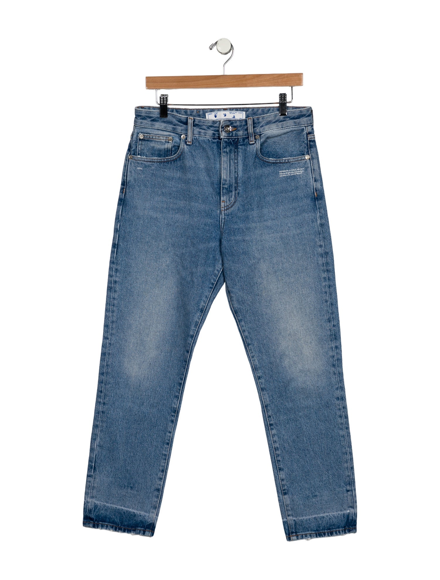 Off-White High-Rise Straight Leg Jeans