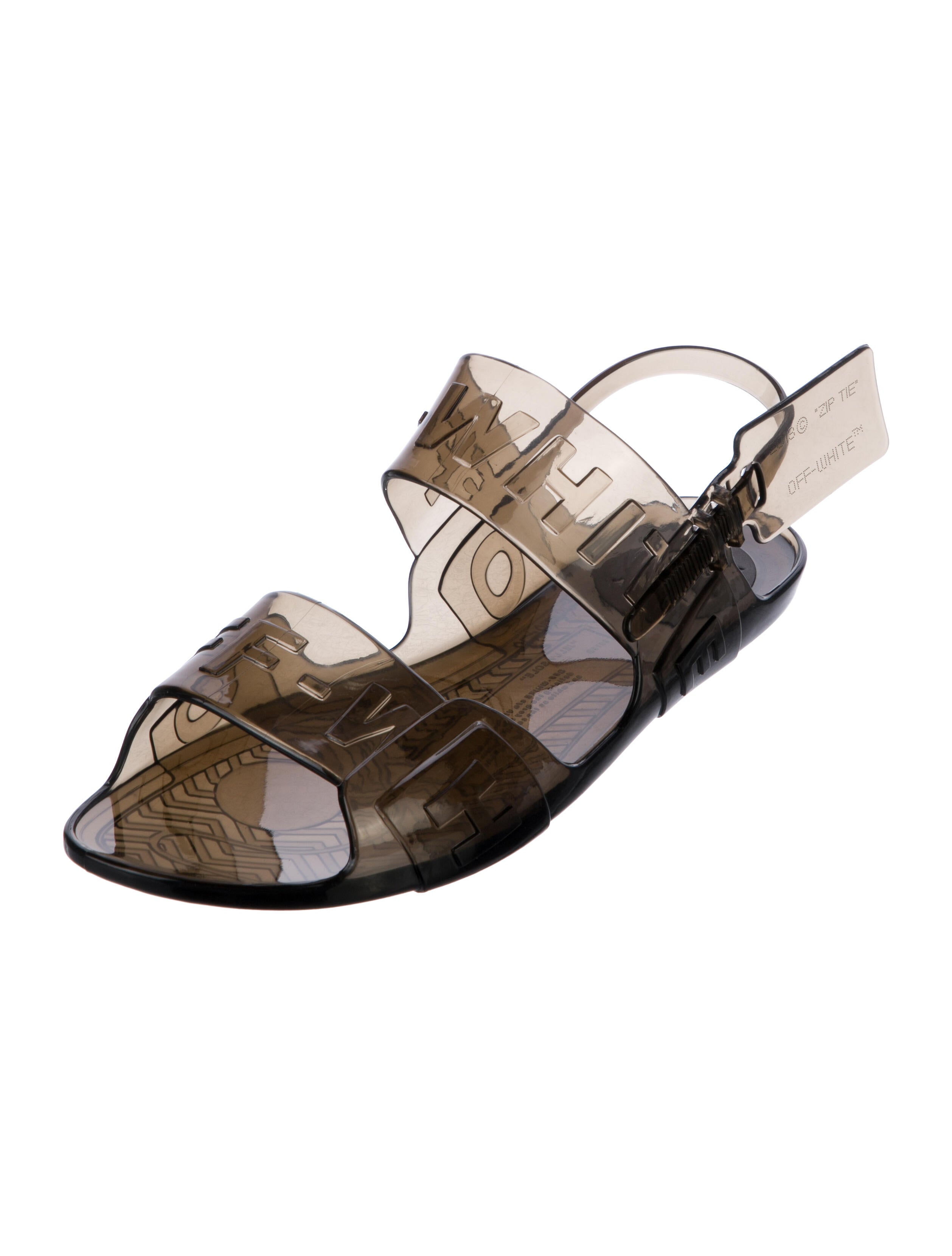 Off-White Rubber Slingback Sandals w/ Tags