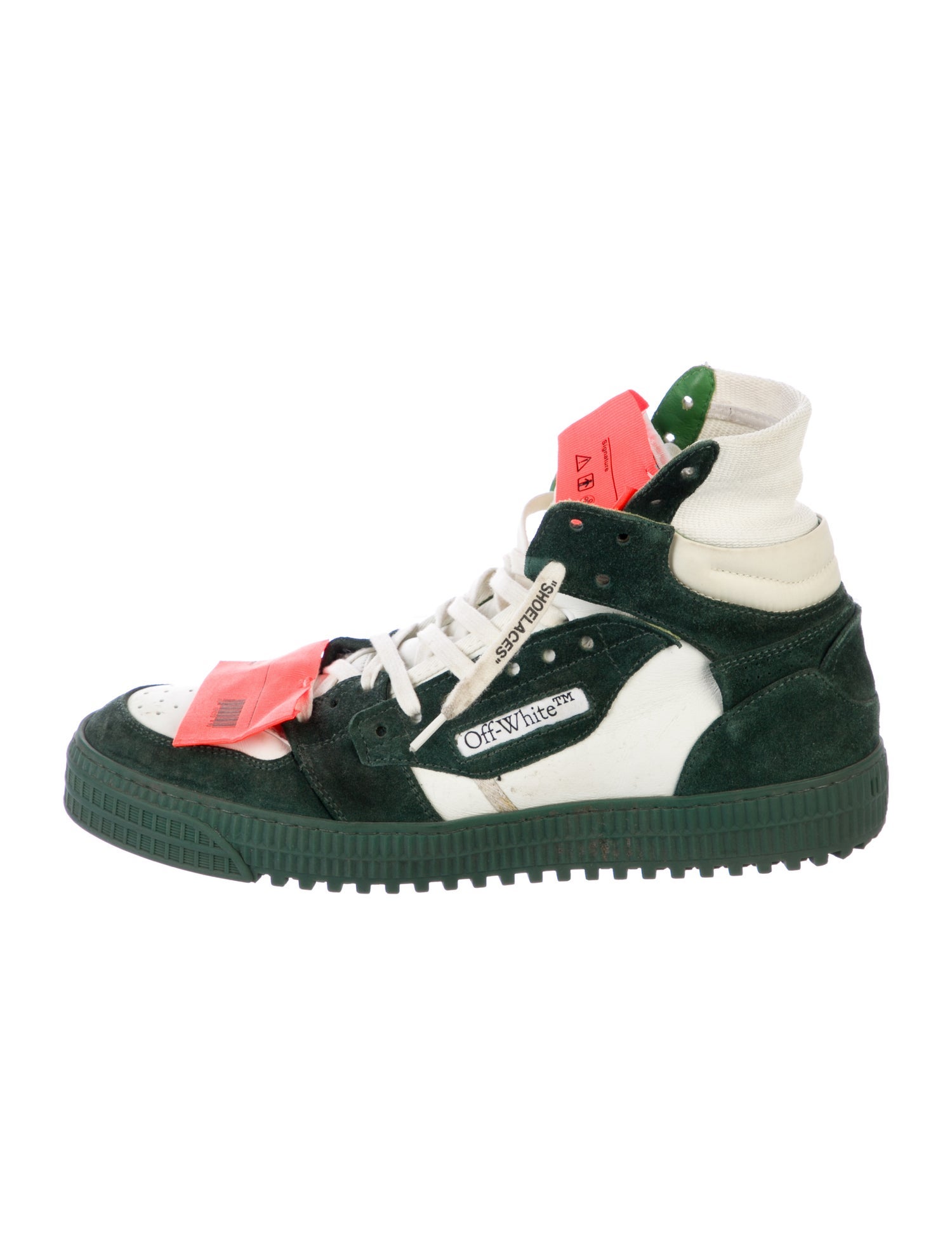 Off-White Suede Colorblock Pattern Sneakers