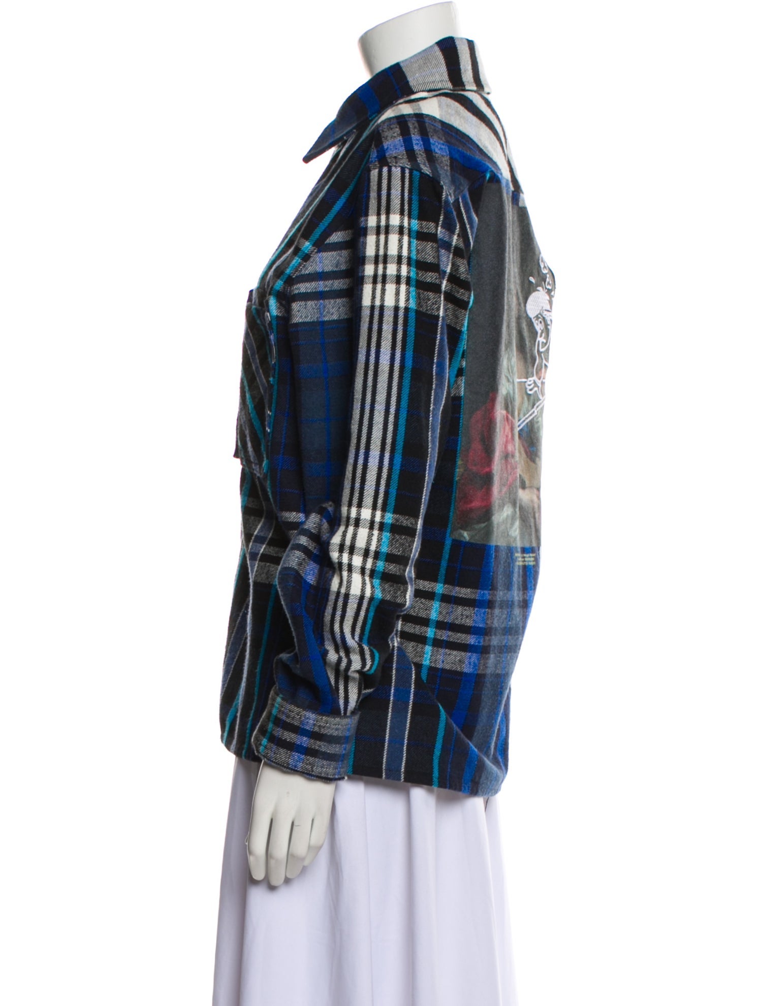 Off-White Plaid Print Jacket