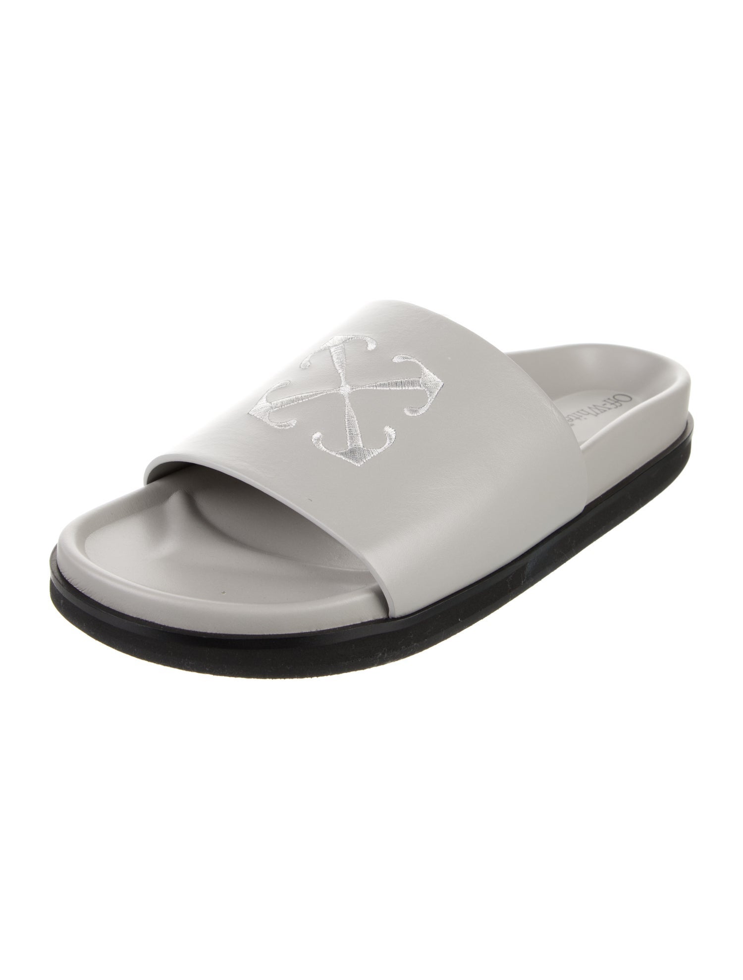 Off-White Leather Slides