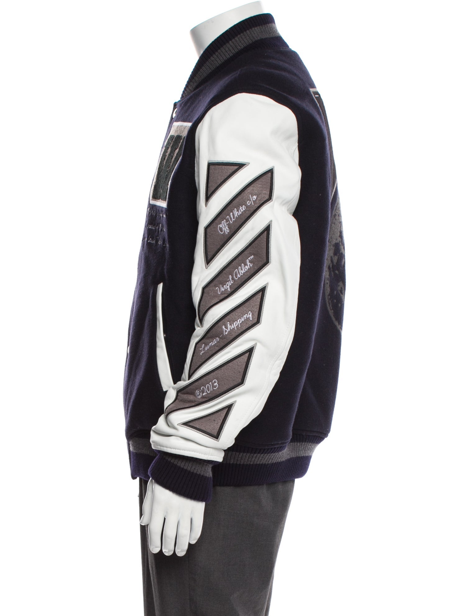 Off-White 2023 Cryst Moon Phase varsity jacket Varsity Jacket