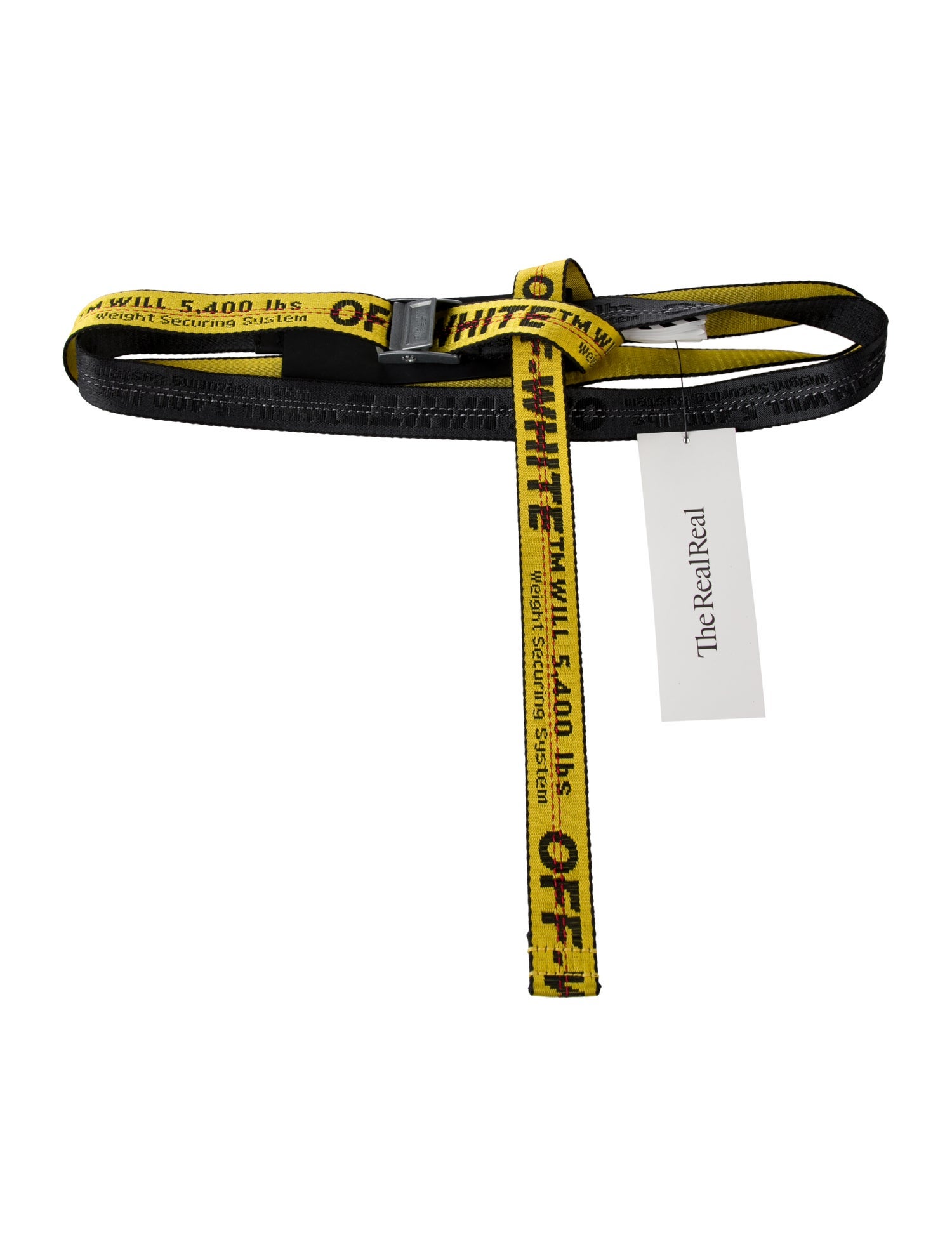 Off-White Leather Trim Embellishment Belt