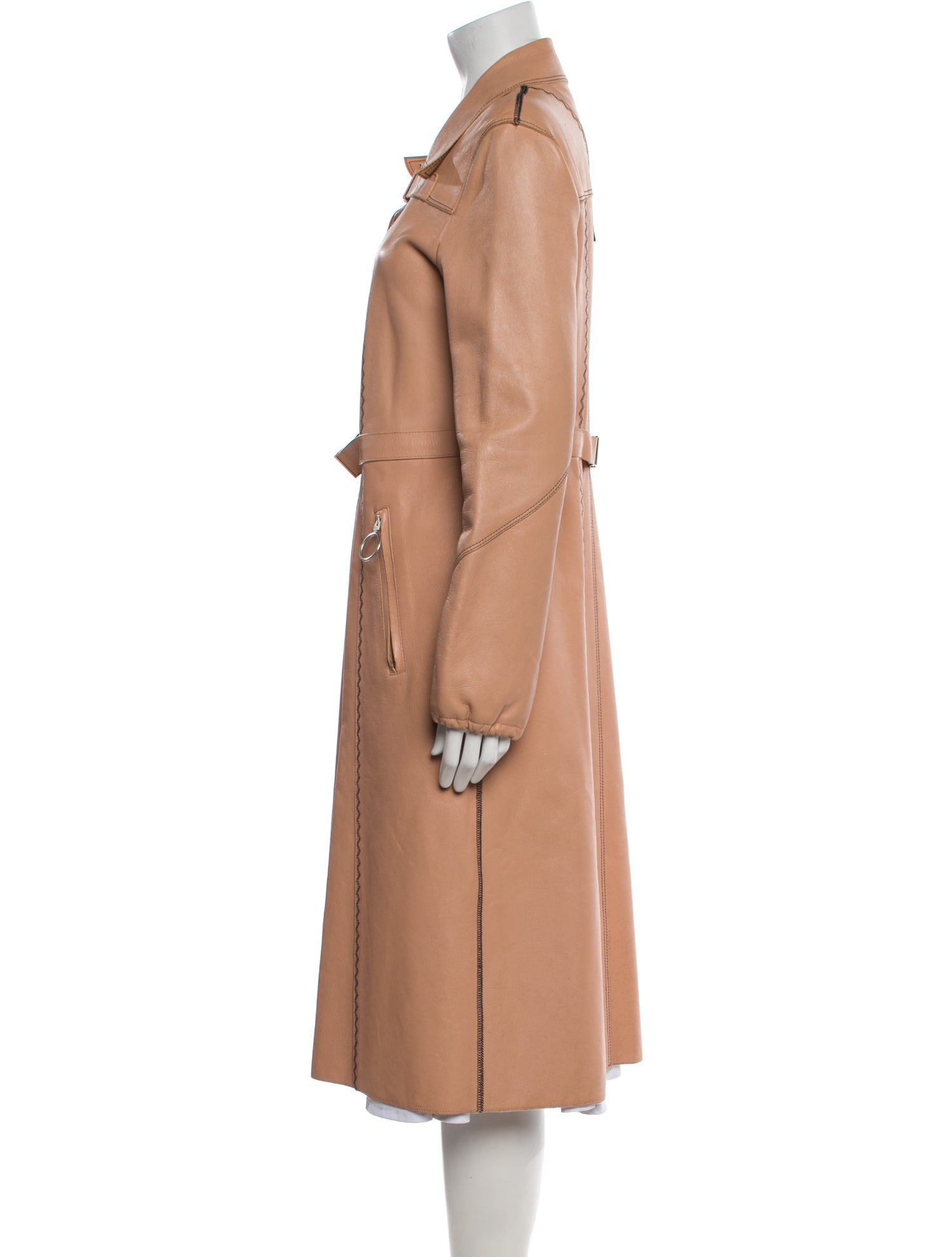 Off-White Leather Trench Coat