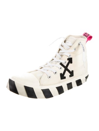Off-White Canvas Striped Sneakers