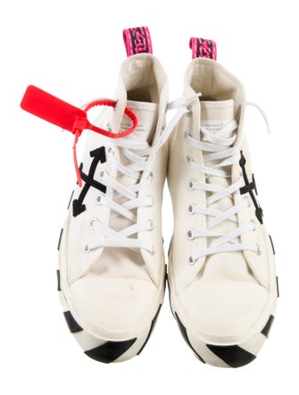 Off-White Canvas Striped Sneakers