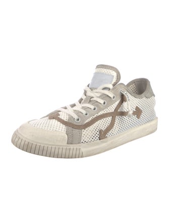Off-White Mesh Colorblock Pattern Sneakers