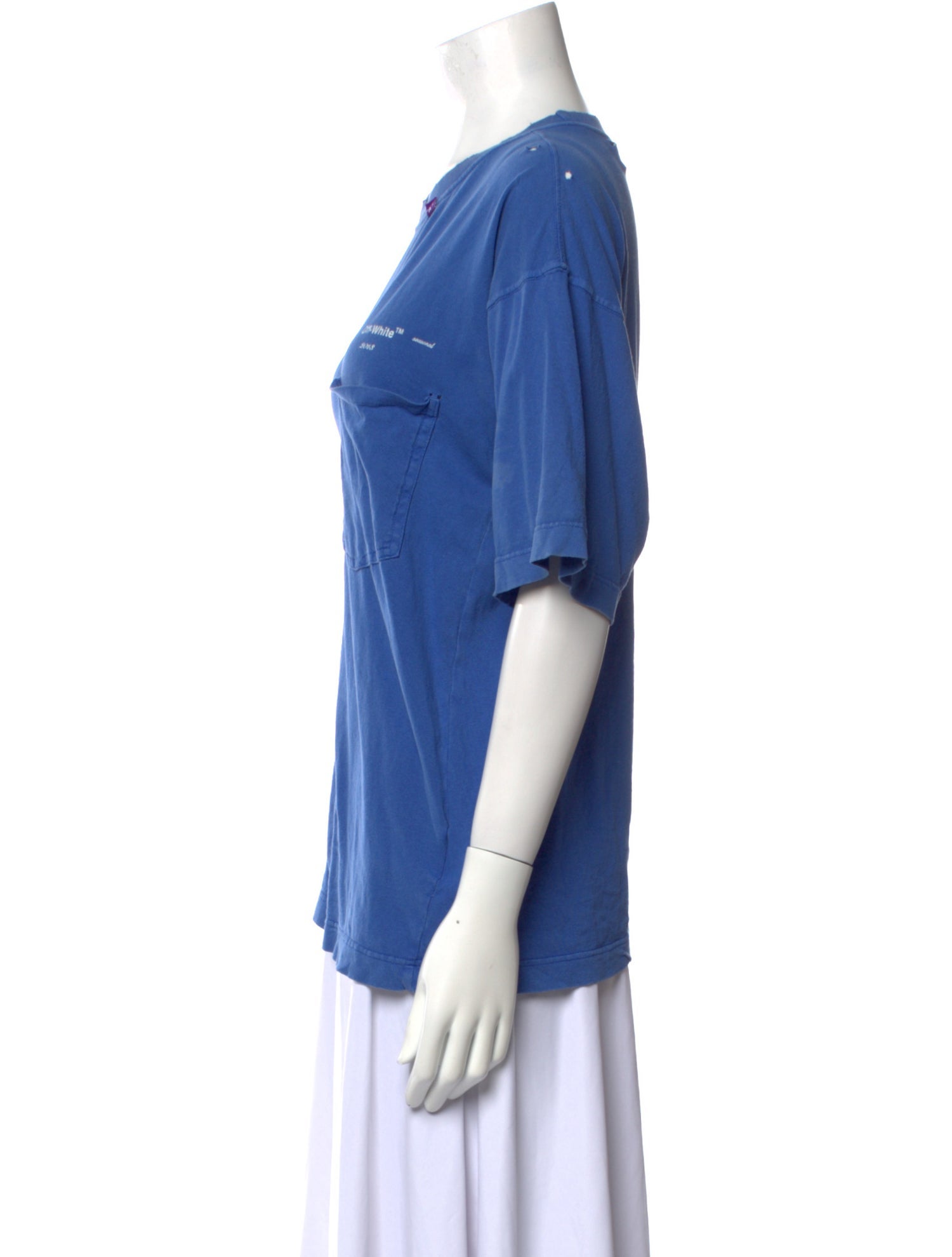 Off-White Scoop Neck Short Sleeve T-Shirt