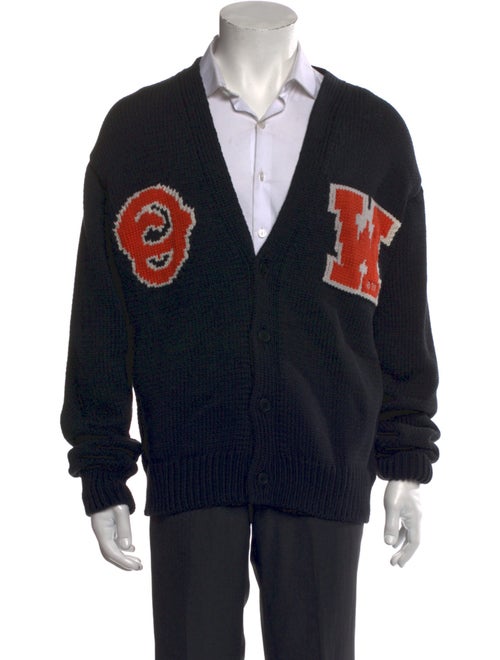 Off-White Graphic Print V-Neck Cardigan