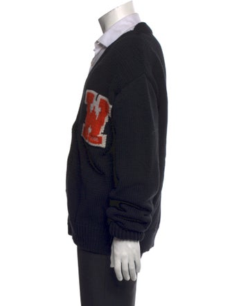 Off-White Graphic Print V-Neck Cardigan