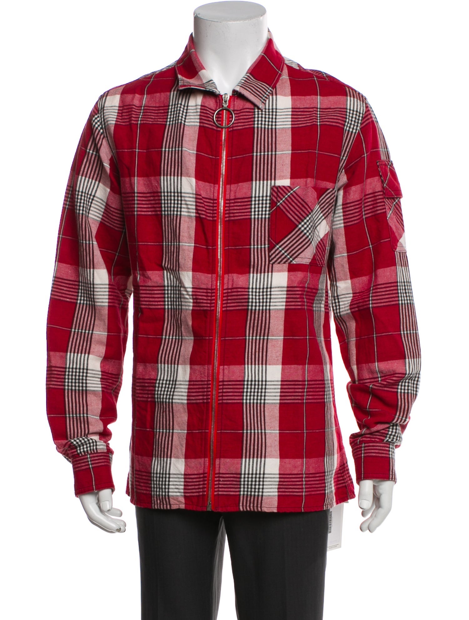 Off-White 2019 Plaid Print Peacoat