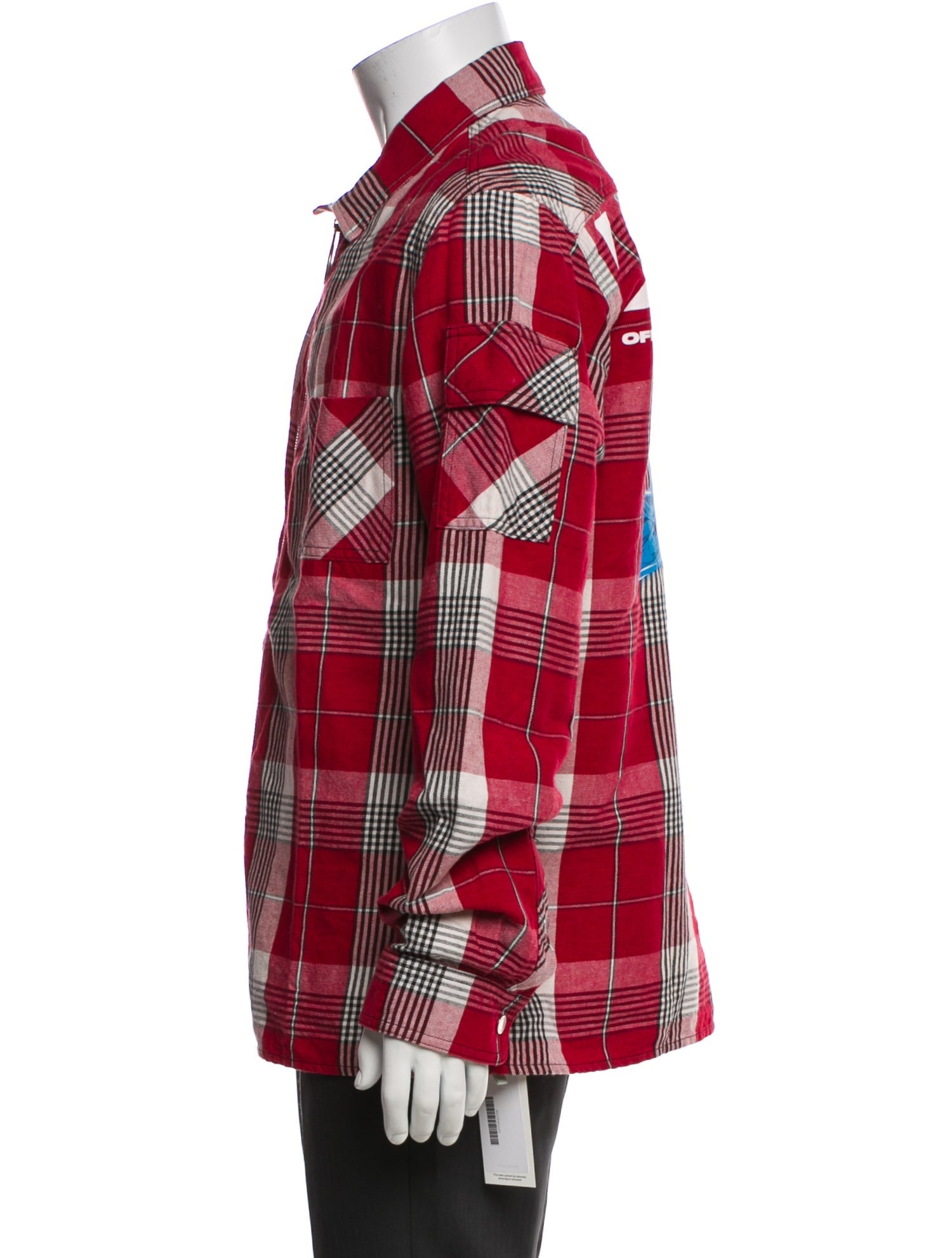 Off-White 2019 Plaid Print Peacoat