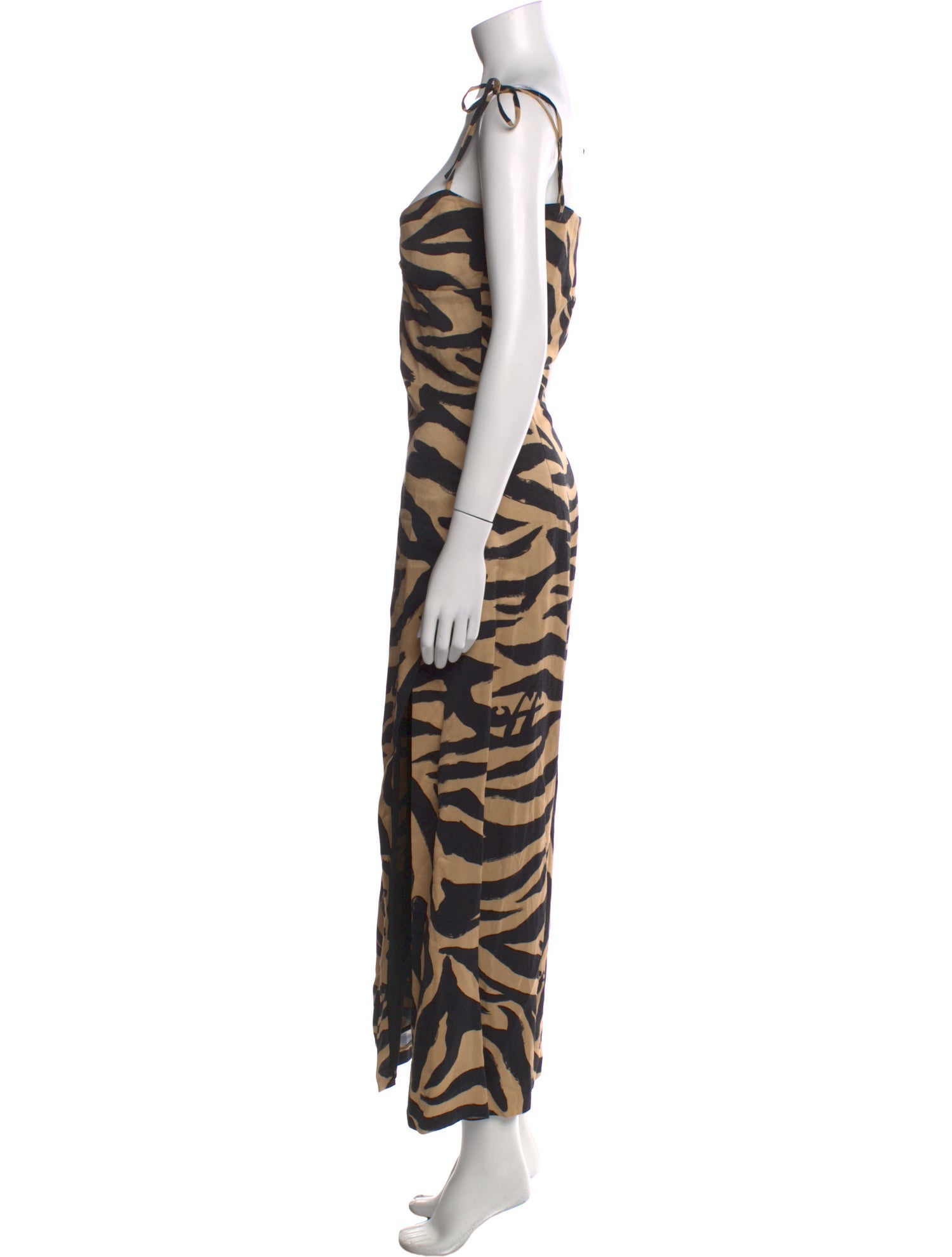 Off-White Animal Print Midi Length Dress