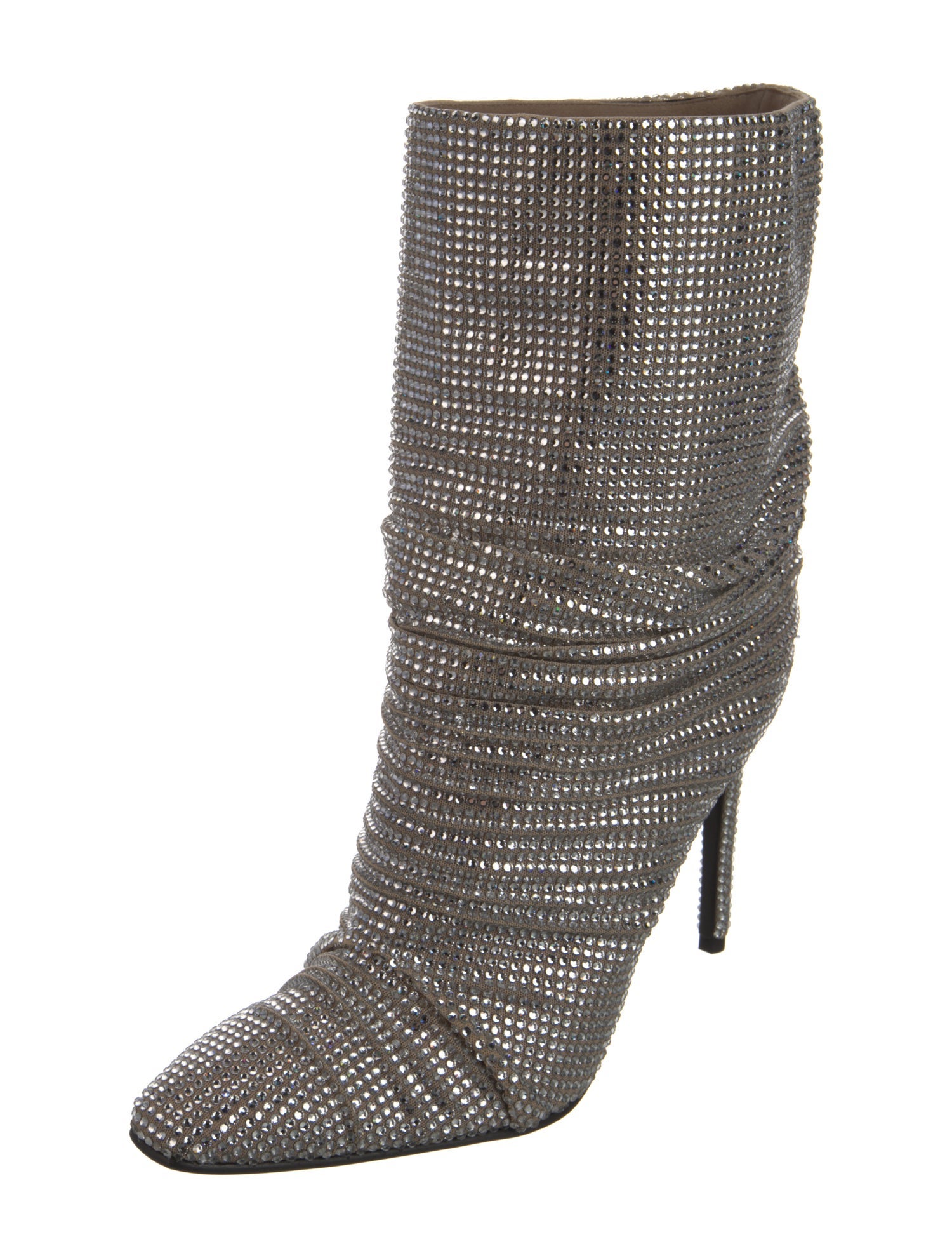 Off-White Crystal Moto Boots