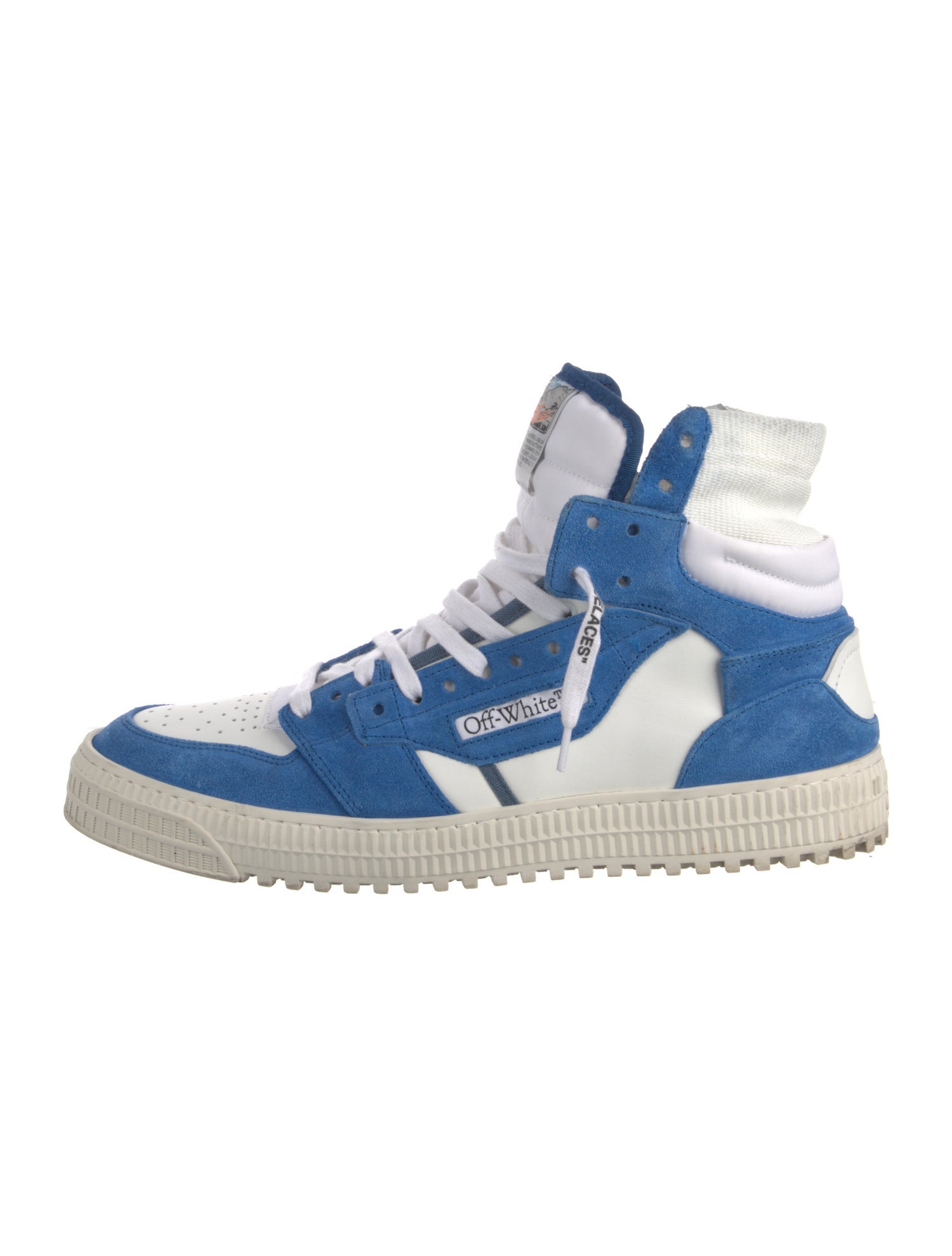 Off-White Suede Colorblock Pattern Sneakers