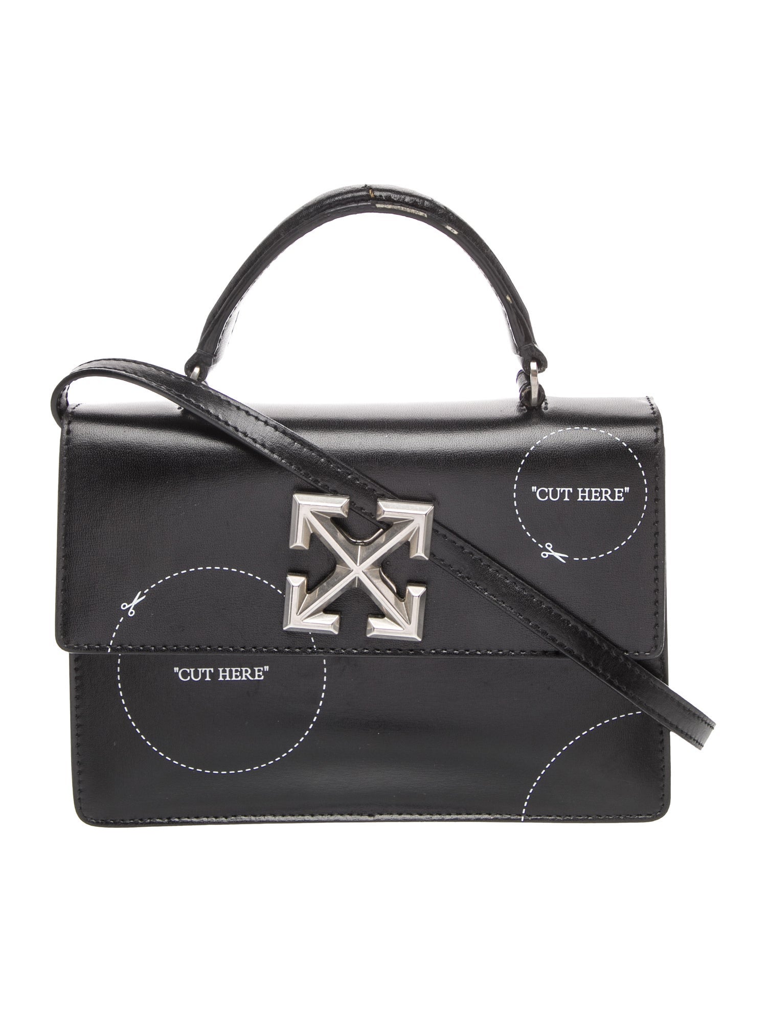 Off-White Leather 'Cut Here' Jitney 1.4