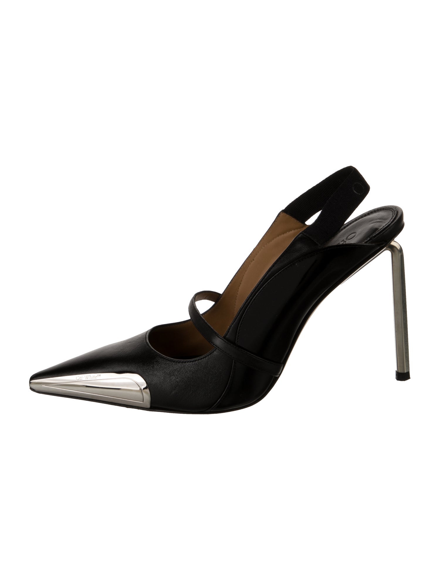 Off-White ALLEN Leather Slingback Pumps