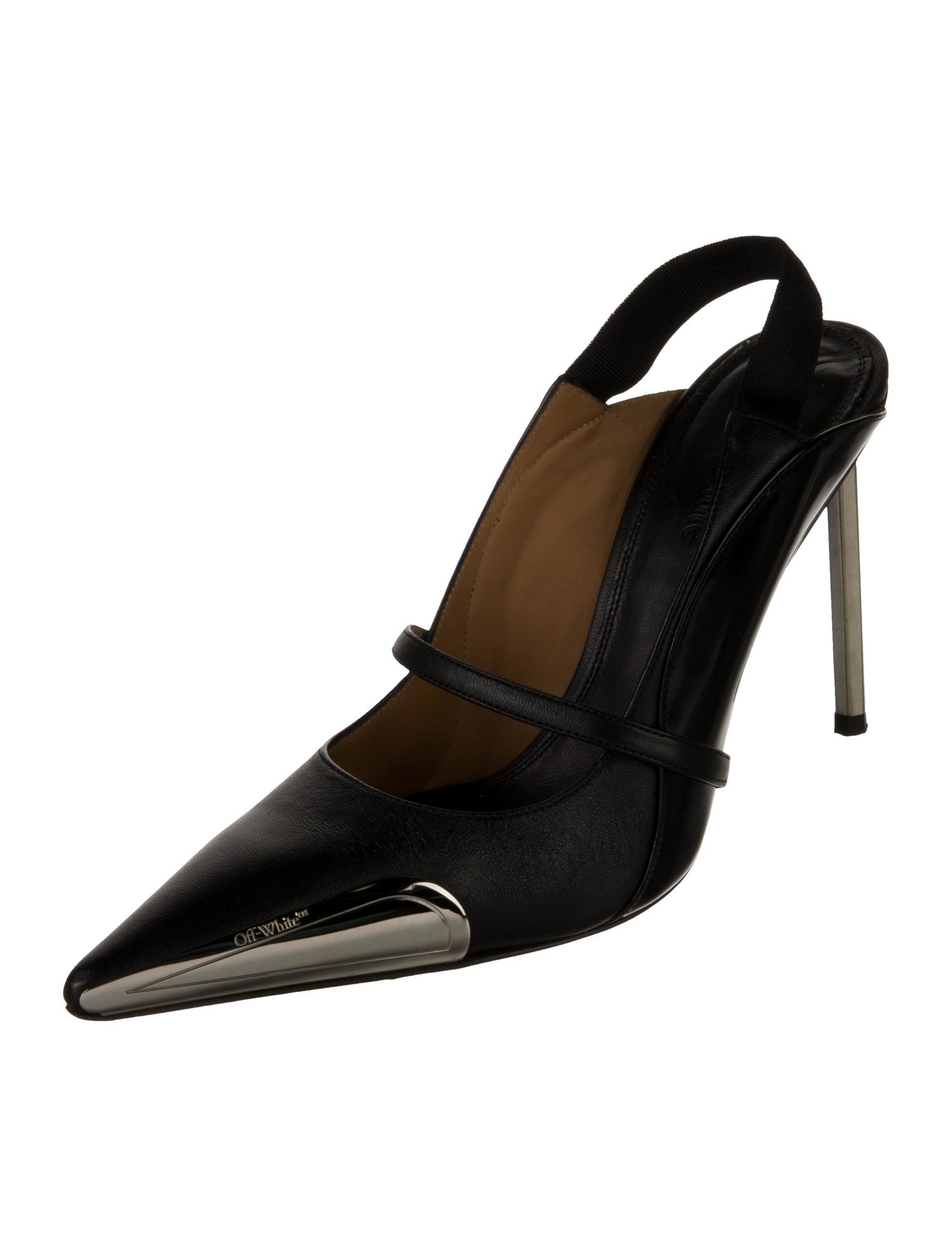 Off-White ALLEN Leather Slingback Pumps