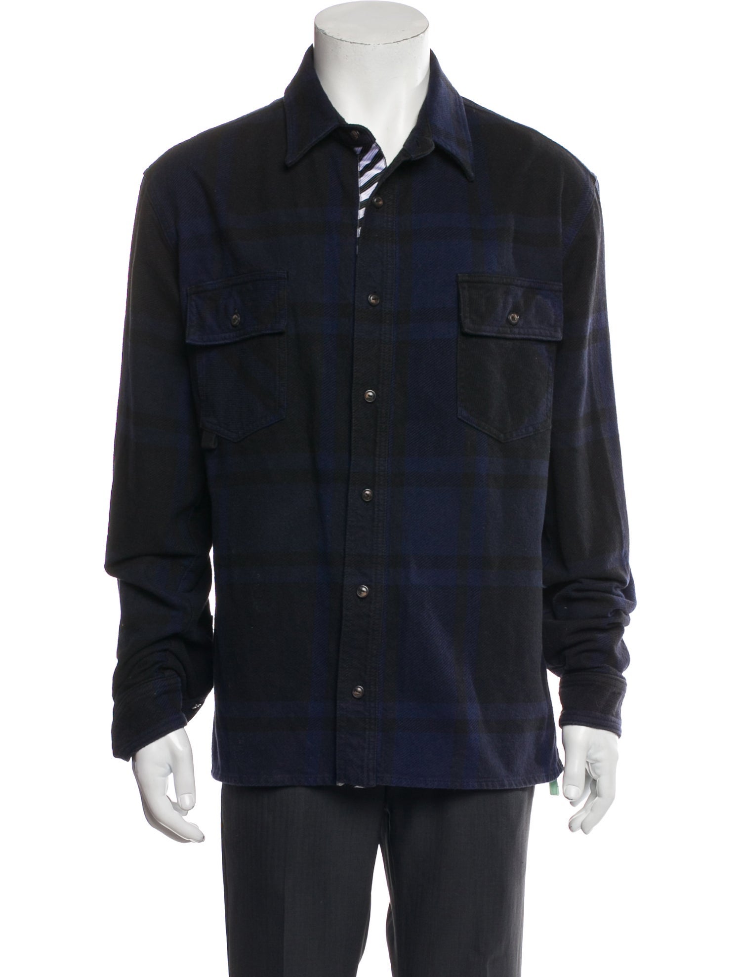 Off-White 2019 Plaid Print Denim Shirt