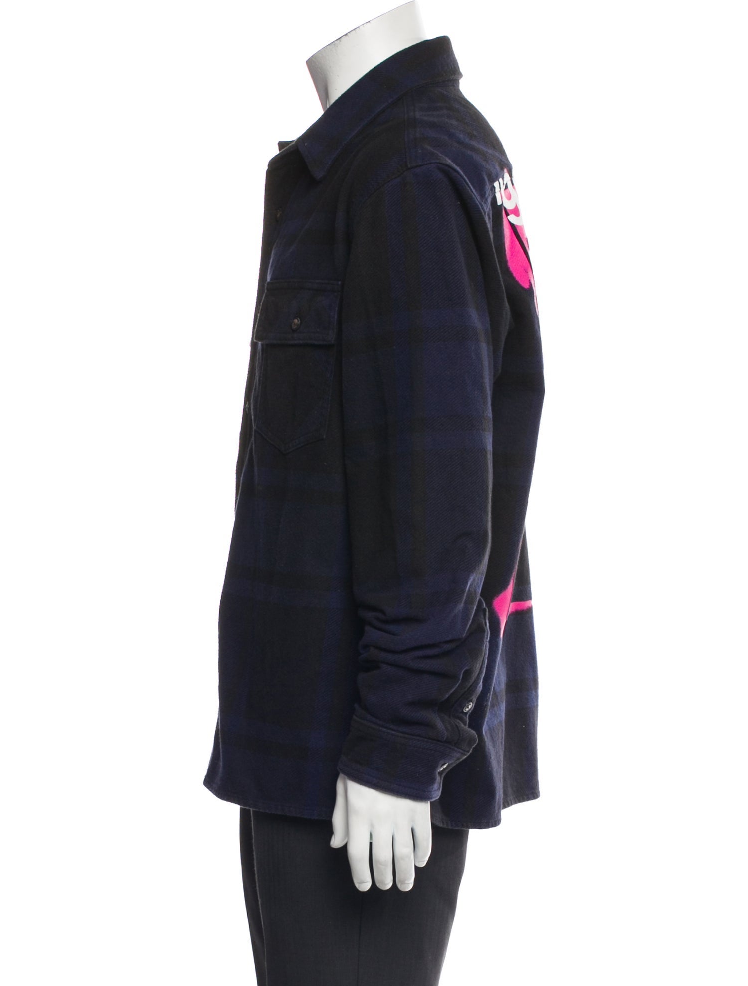 Off-White 2019 Plaid Print Denim Shirt