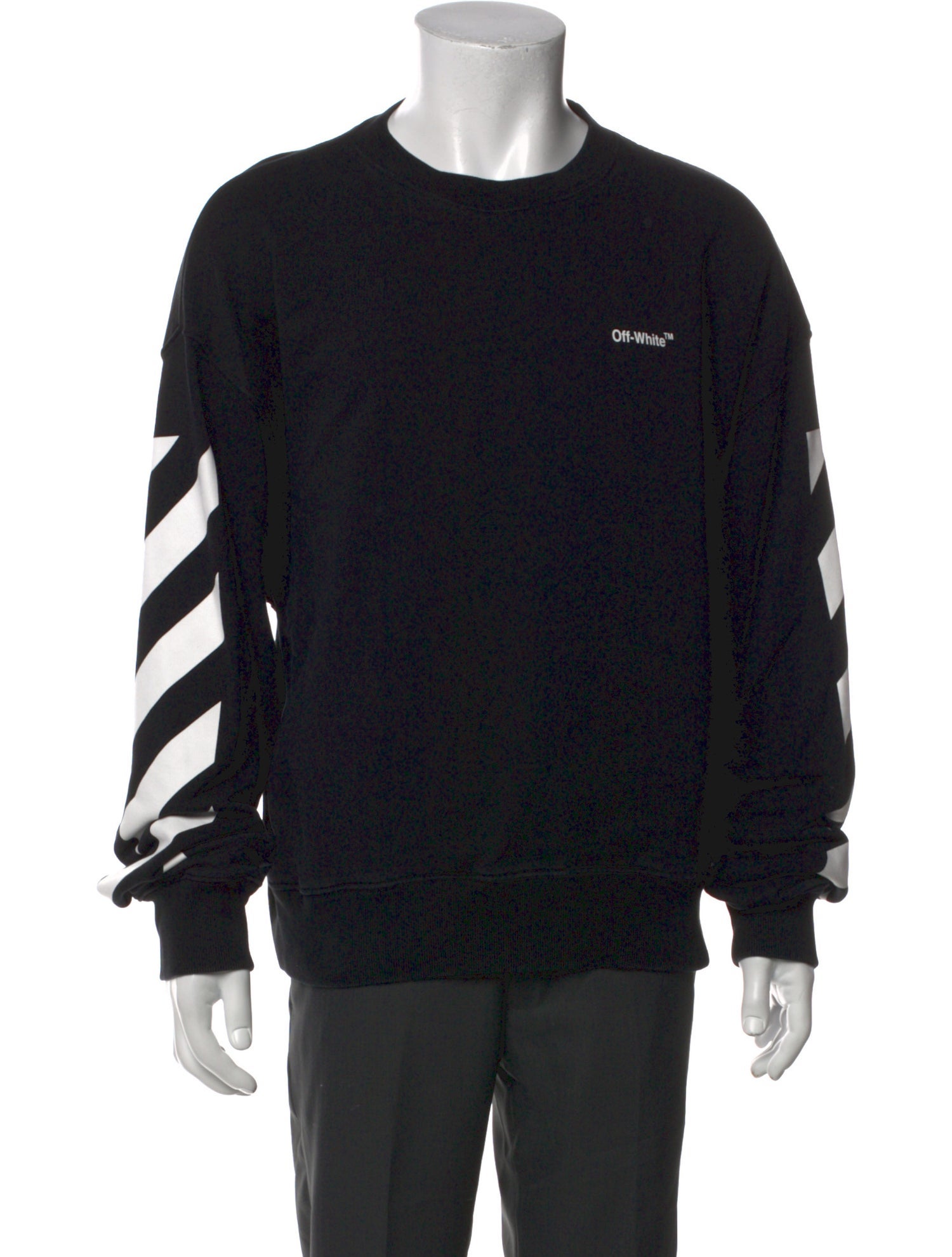 Off-White Striped Crew Neck Sweatshirt