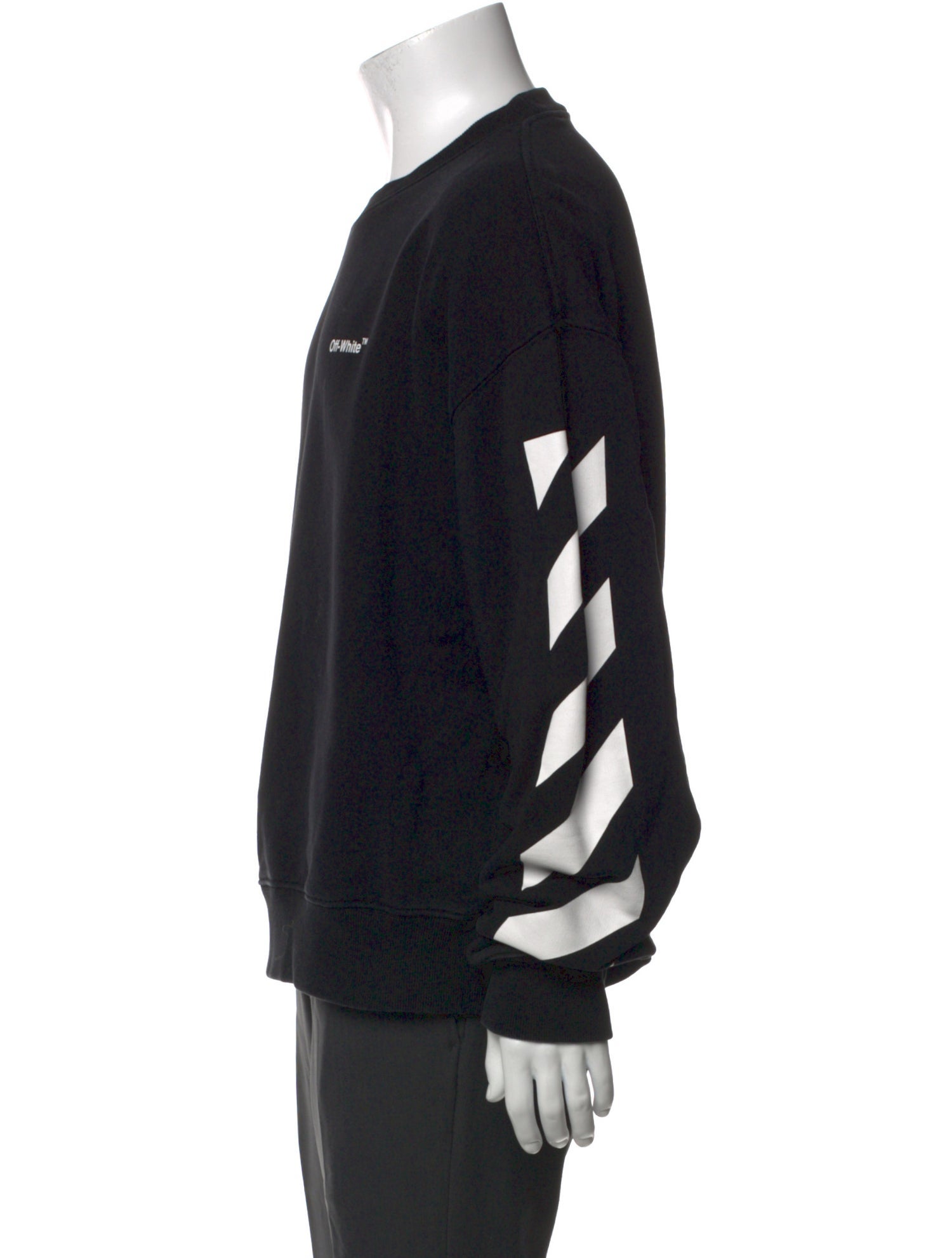 Off-White Striped Crew Neck Sweatshirt