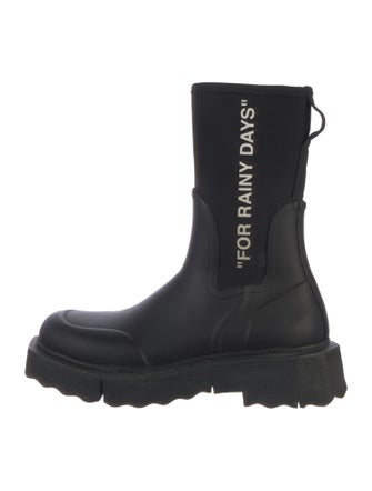 Off-White Rubber Printed Rain Boots