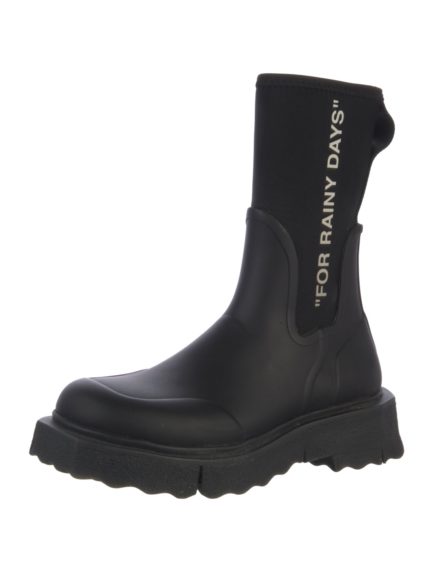 Off-White Rubber Printed Rain Boots