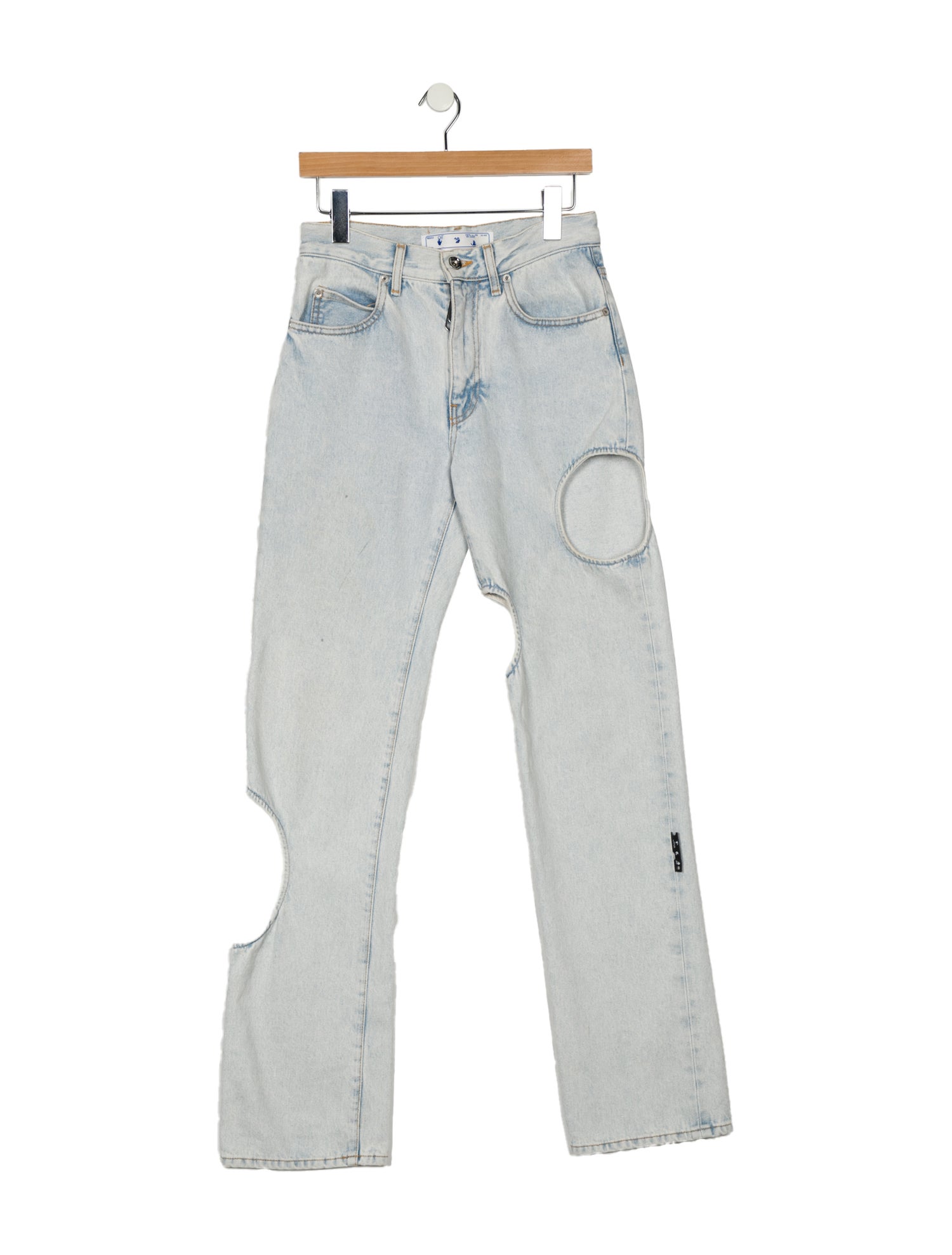 Off-White High-Rise Straight Leg Jeans