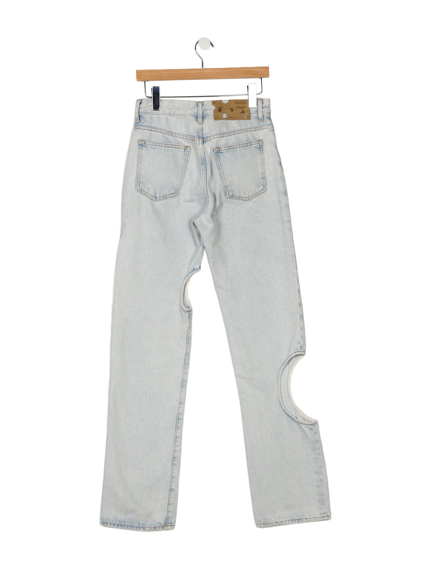 Off-White High-Rise Straight Leg Jeans