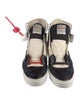 Off-White Leather Colorblock Pattern Sneakers