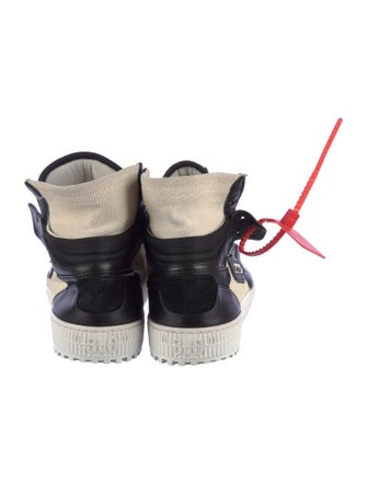 Off-White Leather Colorblock Pattern Sneakers