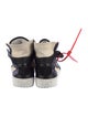 Off-White Leather Colorblock Pattern Sneakers