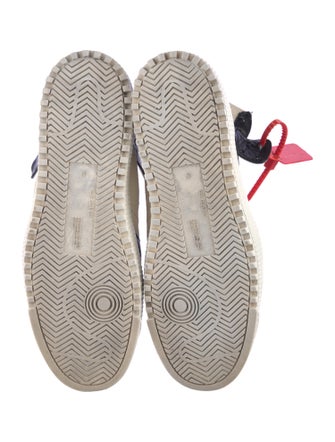 Off-White Leather Colorblock Pattern Sneakers