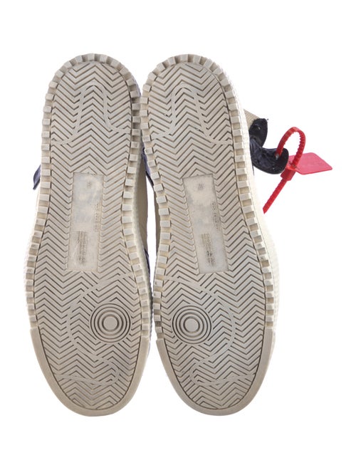 Off-White Leather Colorblock Pattern Sneakers