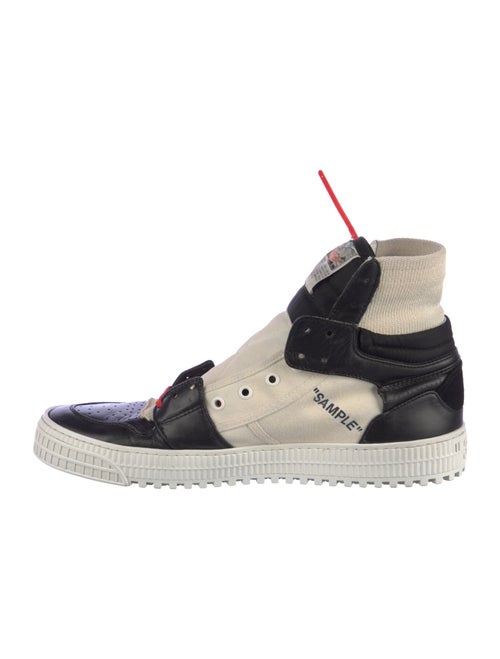 Off-White Leather Colorblock Pattern Sneakers