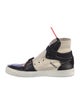 Off-White Leather Colorblock Pattern Sneakers