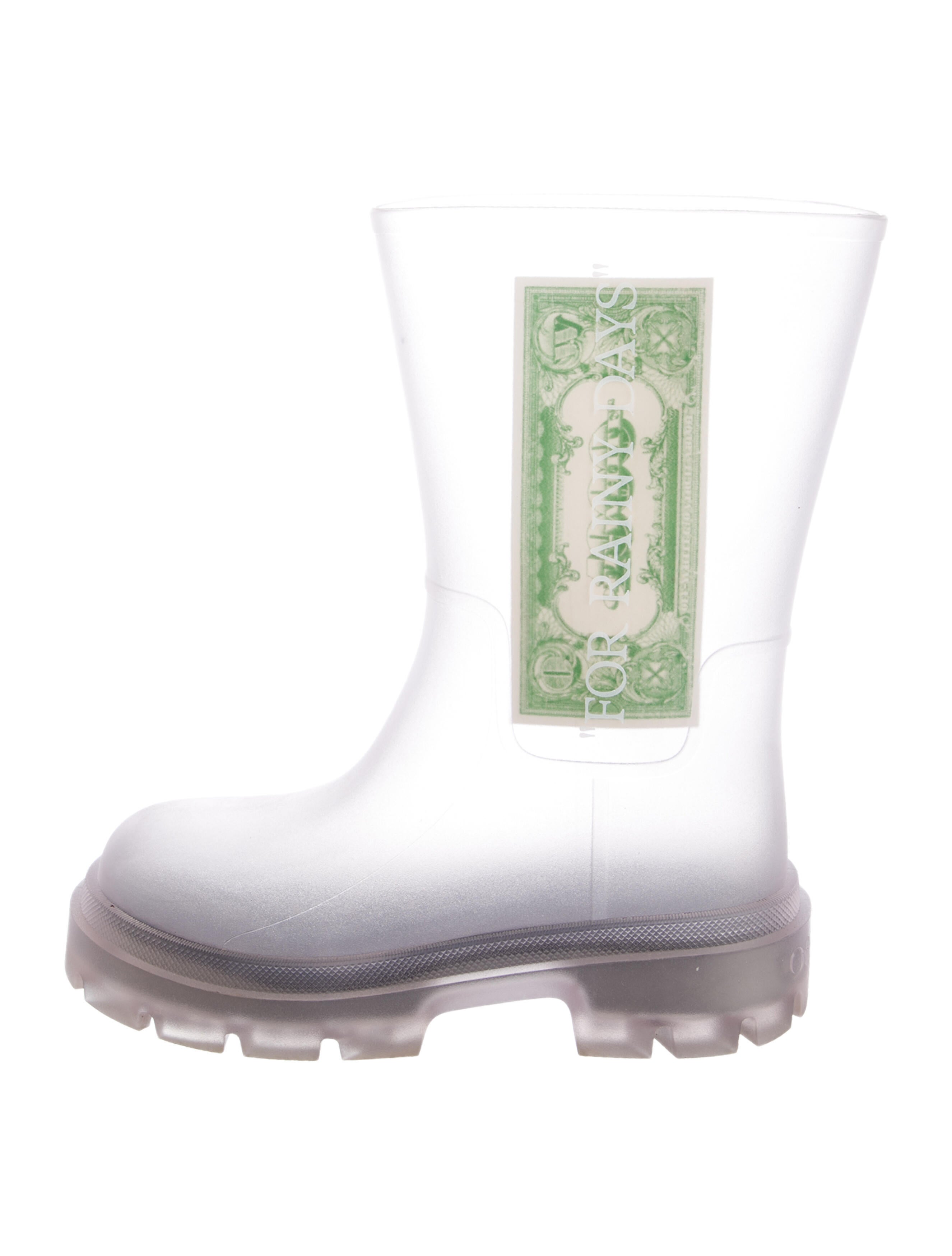 Off-White Transparent PVC Rubber Rain Boots