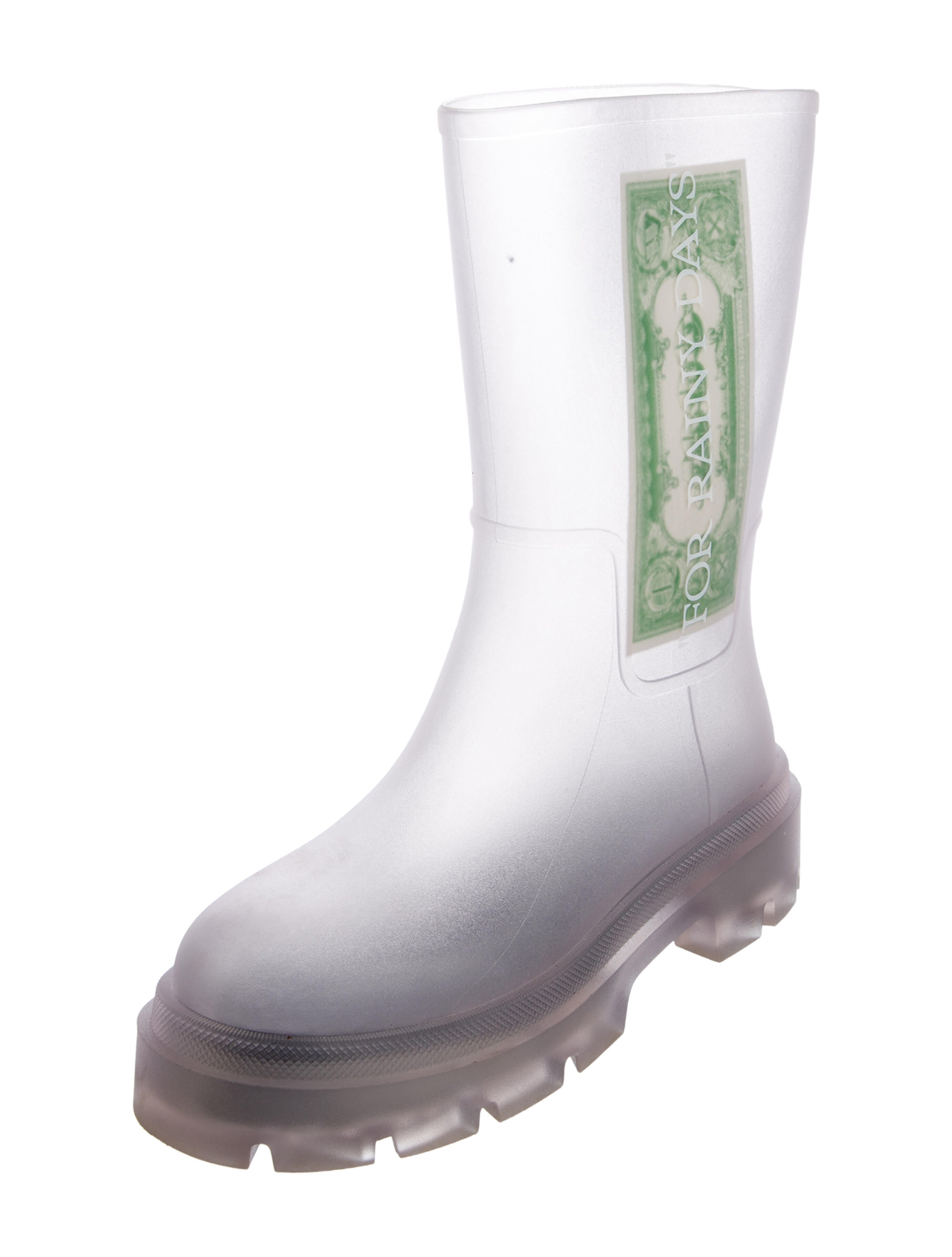 Off-White Transparent PVC Rubber Rain Boots