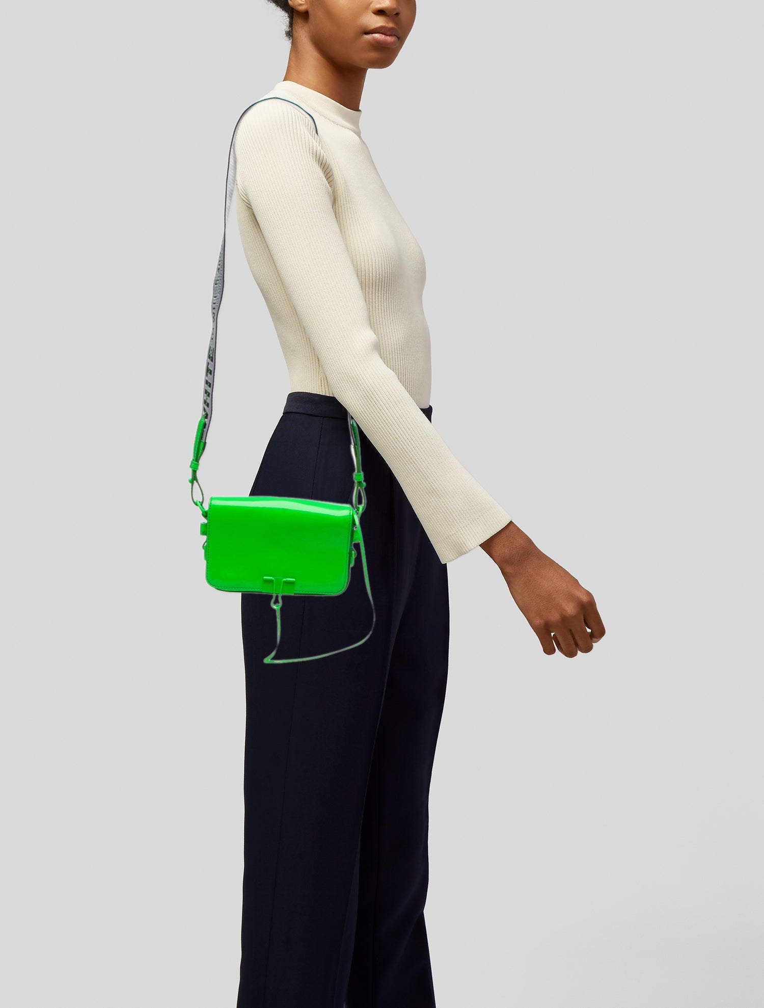 Off-White Patent Leather Crossbody Bag