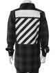 Off-White Plaid Print Utility Jacket